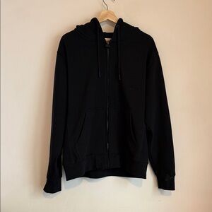 Men's Black Zip-Up Hoodie Sweatshirt